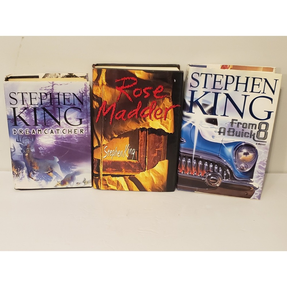 Lot Of 3 Stephen King Hardcover Books Dreamcatcher/Rose Madder/From A Buick 8